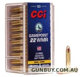 CCI 22WMR Gamepoint 40GR JSP 1875FPS C22