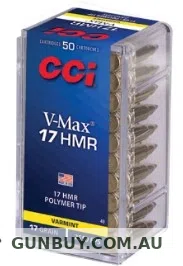 Claremont Firearms CCI 17HMR 17GR V-MAX 2550FPS C49