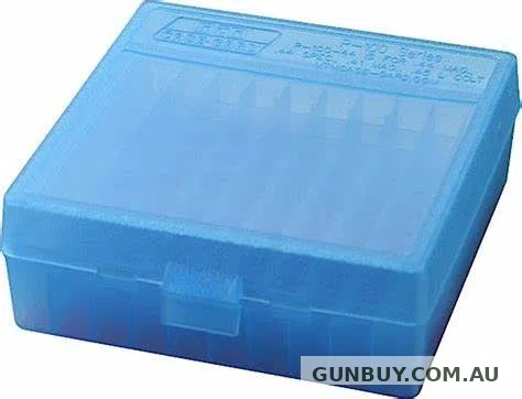 Claremont Firearms MTM P-100-45-24 100 RND HINGED TOP AMMO BOX BLUE .45