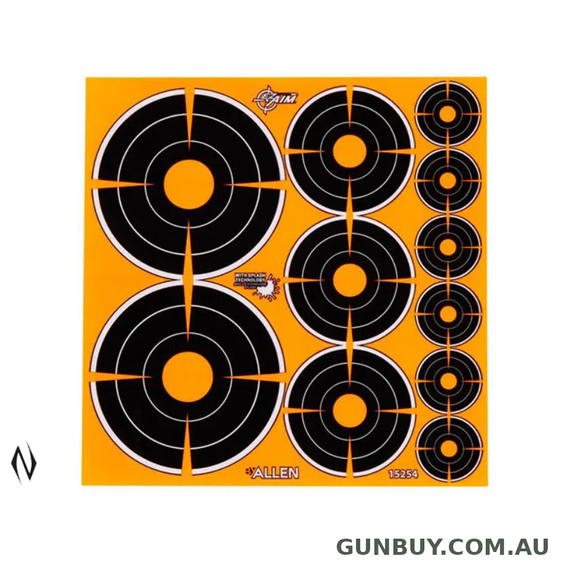Allen EZ Aim Splash Adhesive Bullseye Variety Target 12pk