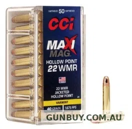 Claremont Firearms CCI 22WMR MAXI MAG 40GR JHP 1875FPS C24
