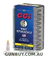 Claremont Firearms CCI 17MACH2 VNT 17GR 50PK
