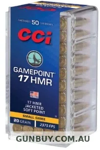 Claremont Firearms CCI .17HMR 20GN GAME POINT 50PL