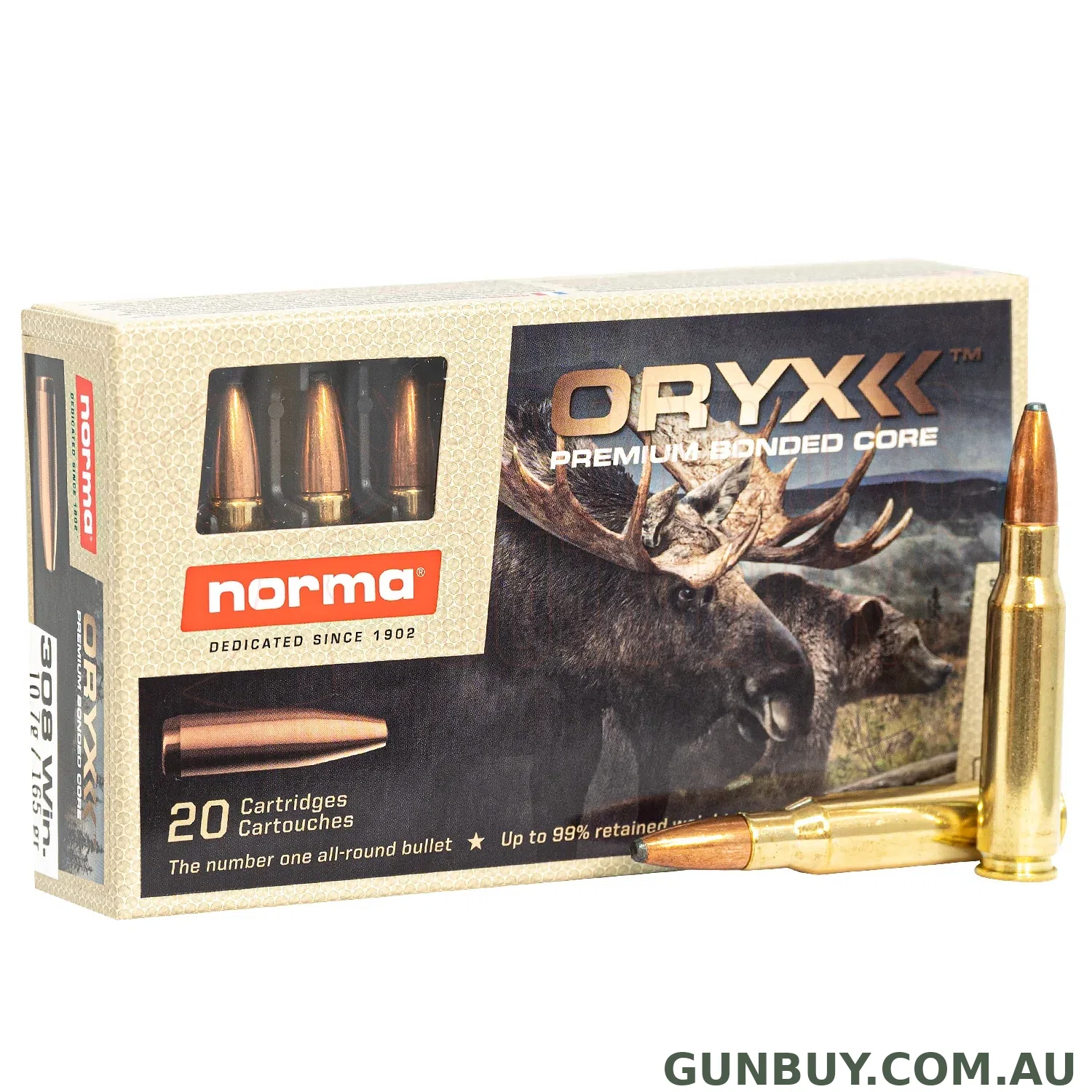 Claremont Firearms NORMA .308 165GR ORYX 20PK