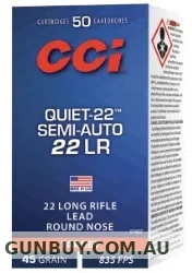 Claremont Firearms CCI 22LR QUIET SEMI-AUTO 45GN LRN 50PK