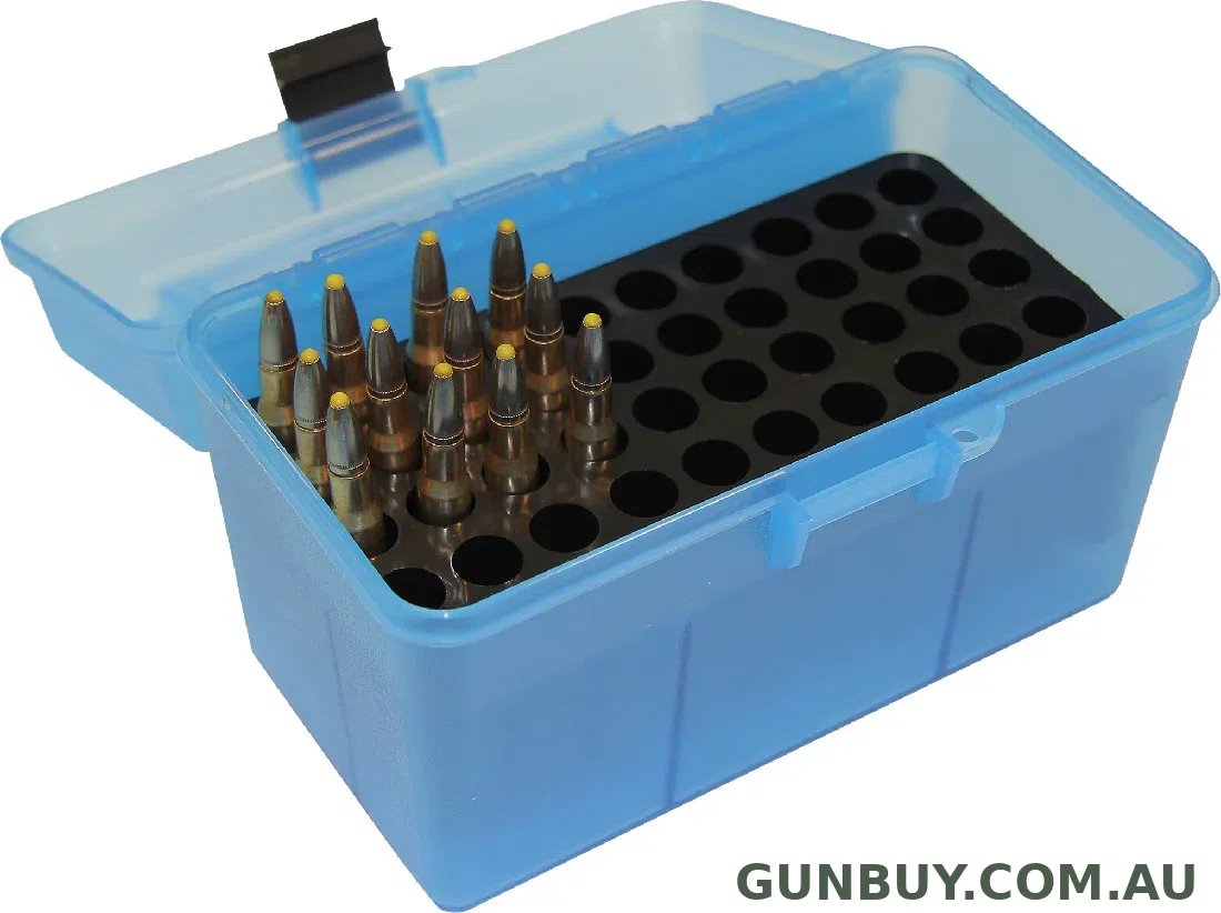 Claremont Firearms MTM H50-RM-24 50 RND HANDLED AMMO BOX BLUE .243