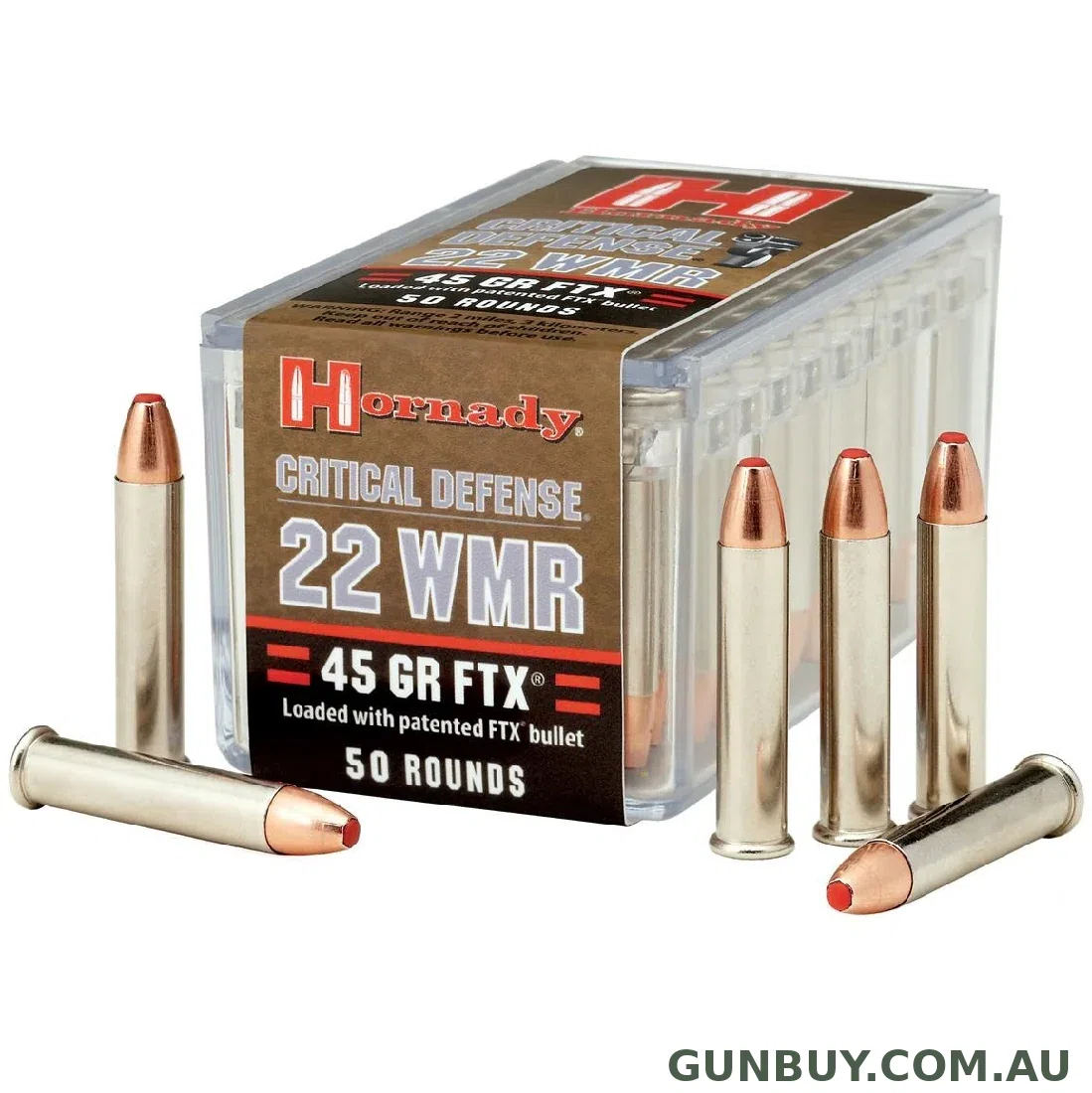 Claremont Firearms HORNADY .22Wmr 45gn FTX Critical Defense 50 Pack