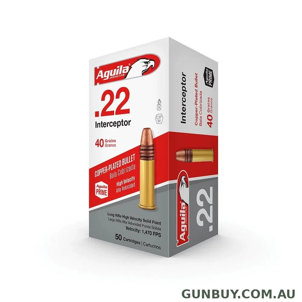 Claremont Firearms AGUILA .22LR INTERCEPTOR 40GR HV CP SP