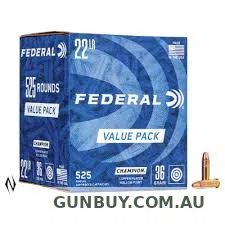 Claremont Firearms FEDERAL CHAMPION .22 36GN HVHP 525RD Value PACK F745