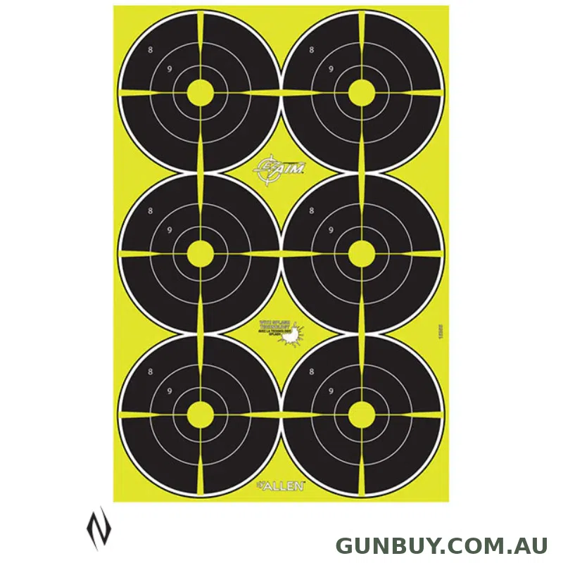 Allen EZ Aim Splash Reactive Target 6" Bullseye Six Up 12X18 8pk