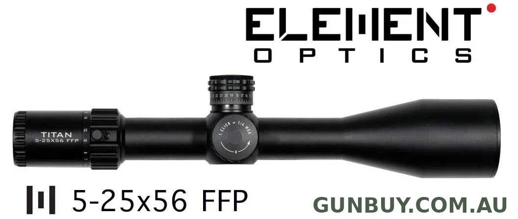 Claremont Firearms ELEMENT OPTICS TITAN 5-25X56 FFP MRAD APR-1C