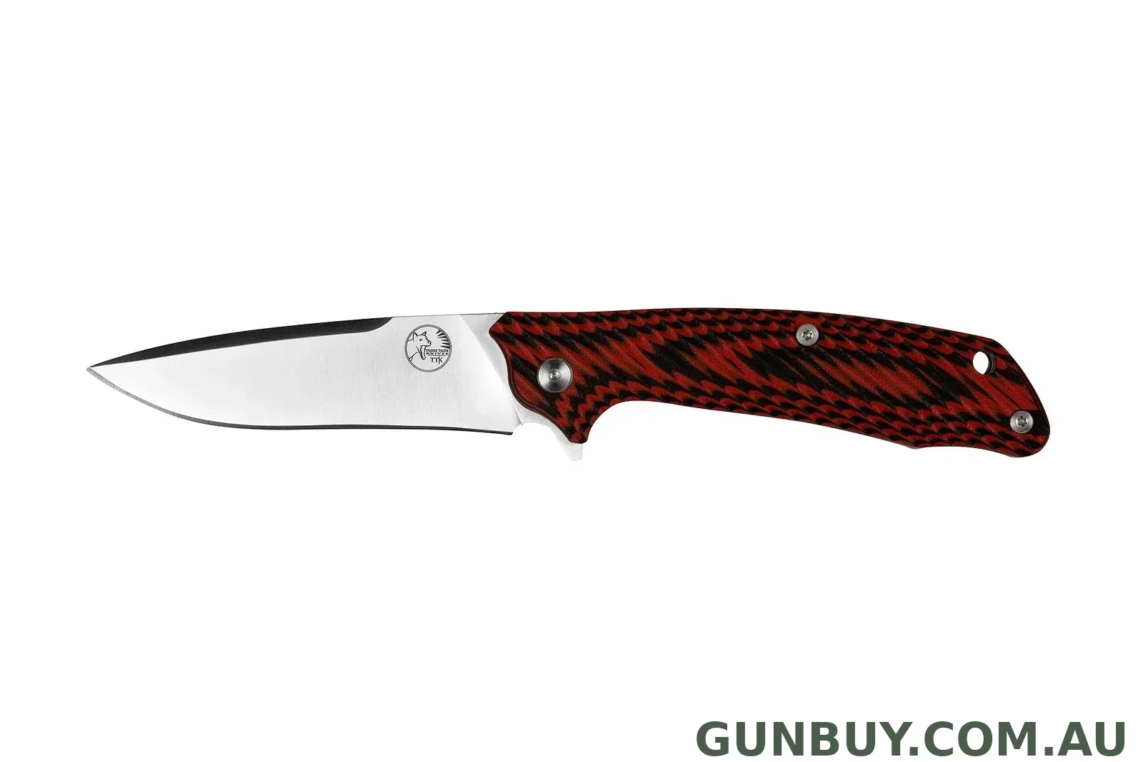 Tassie Tiger Folding Pocket Knife with Red & Black G10 Handle