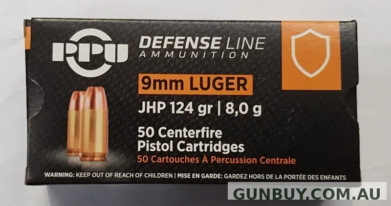 PPU 9mm 124gr JHP Pkt 50