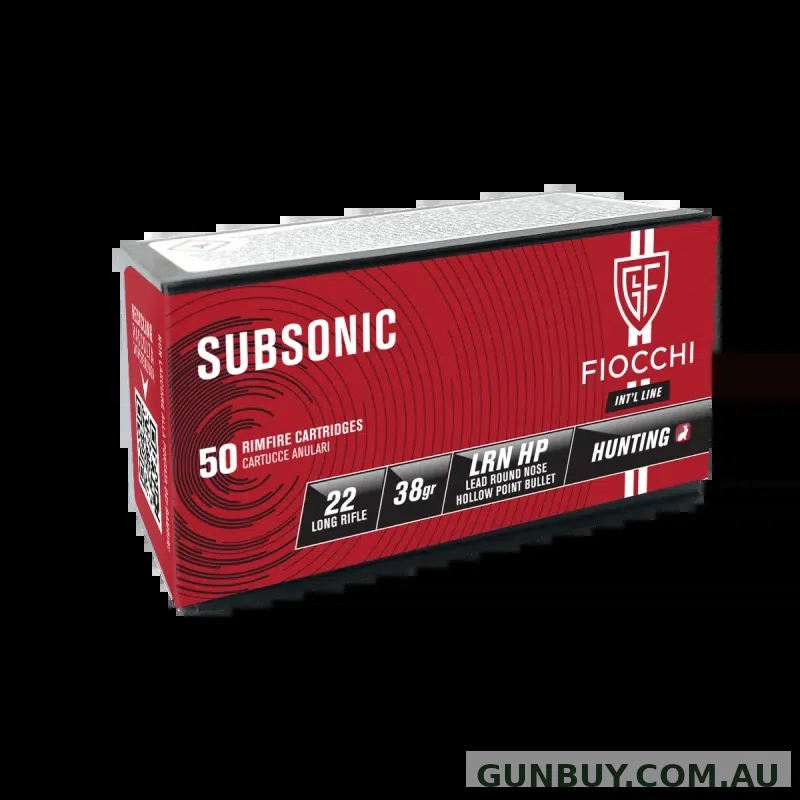 FIOCCHI 22LR Subsonic LRN HP 38GR 50 PK