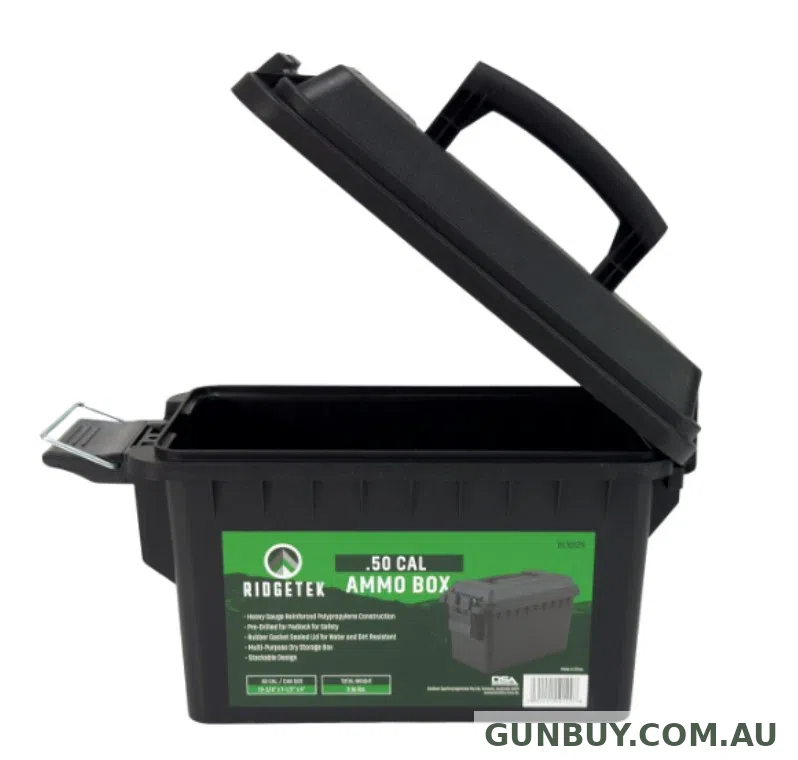 Ridgetek .50Cal Ammo Box Black Inc Padlock