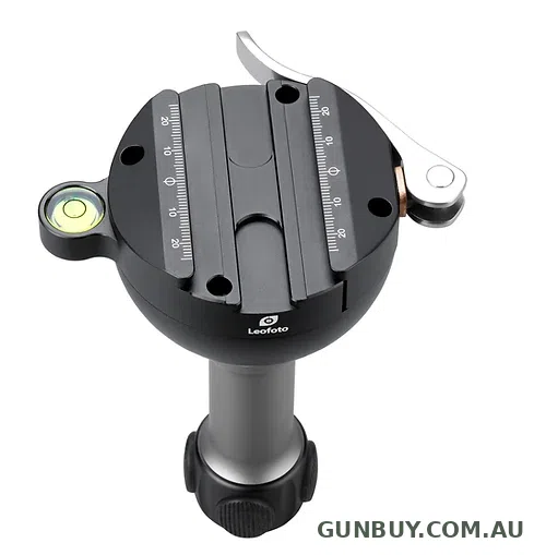 Leofoto YB-75LC LONG HANDLE 75MM LEVELLING BASE WITH HOOK -174MM- AND LEVER RELEASE ARCA SWISS CLAMP