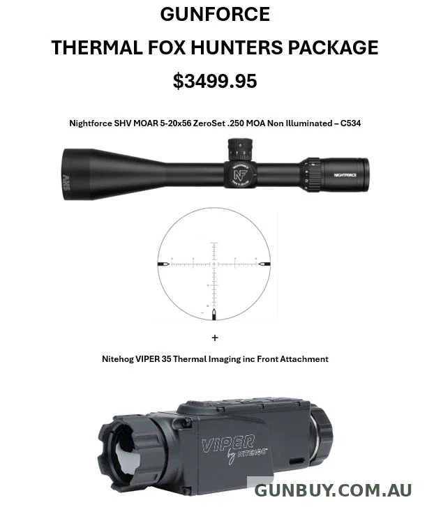 Nitehog Viper 35 + Nightforce SHV MOAR 5-20x56 Thermal Combo