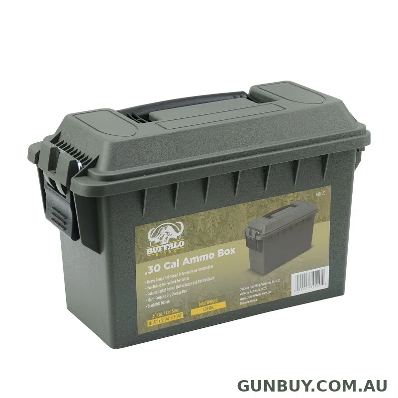 Buffalo River .30 Cal Plastic Ammo can OD green