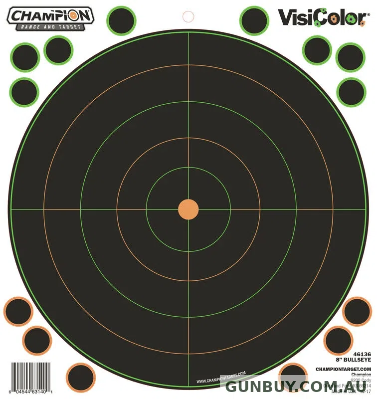 Champion Visicolor Adhesive Bullseye 8inch 5 Pack + Patches