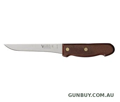 Victory Knives 2.5mm x 15cm Carbon Steel Straight Boning Knife (Wooden Handle)