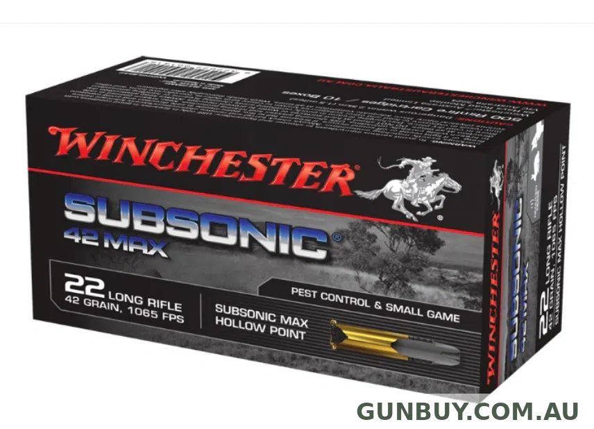Winchester Subsonic Max 22 LR 42gr HP 50pk