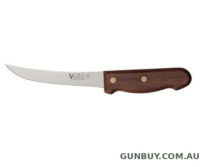 Victory Knives 2.5mm x 15cm Carbon Steel Curved Boning Knife (Wooden Handle)