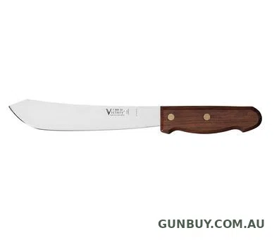 Victory Knives 2.5mm x 20cm Carbon Steel Butchers Knife (Wooden Handle)