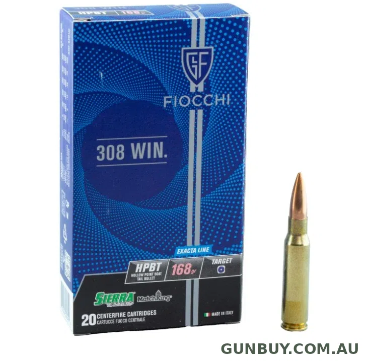 Fiocchi 308 Win 168gr BTHP 20pk Exacta Match