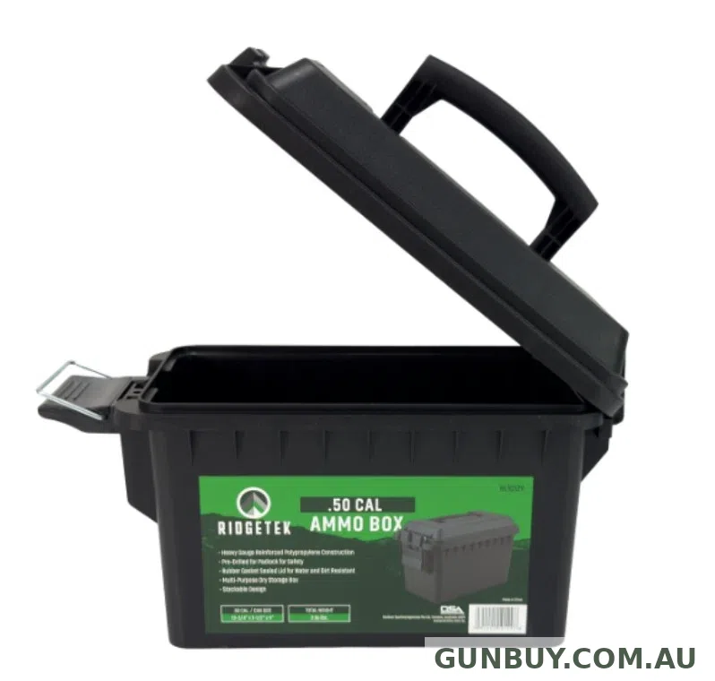 Ridgetek .50Cal Ammo Box Black Inc Padlock