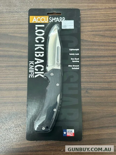 ACCUSHARP LOCKBACK KNIFE BLACK