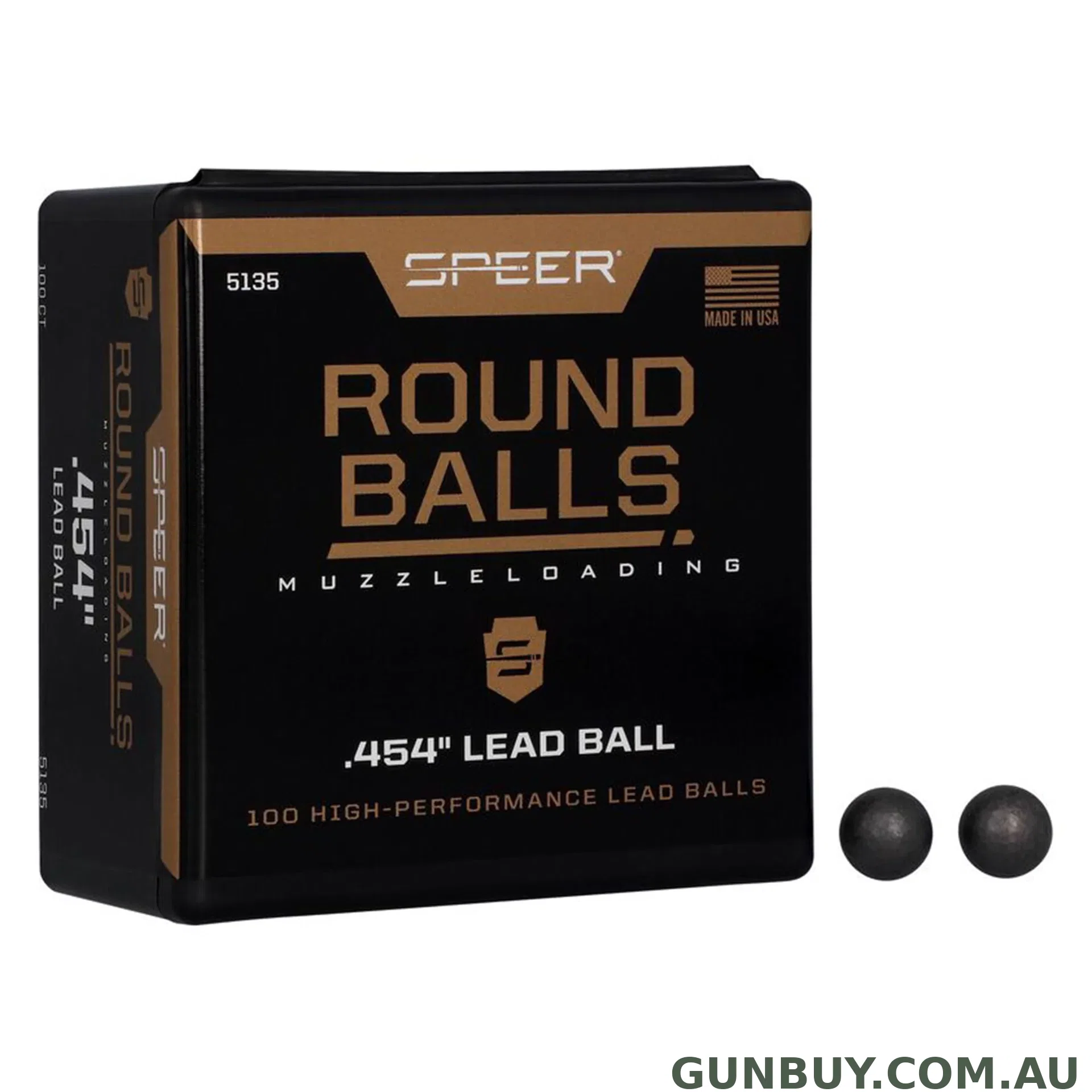 Speer .454" 141gr Lead Round Ball / 100