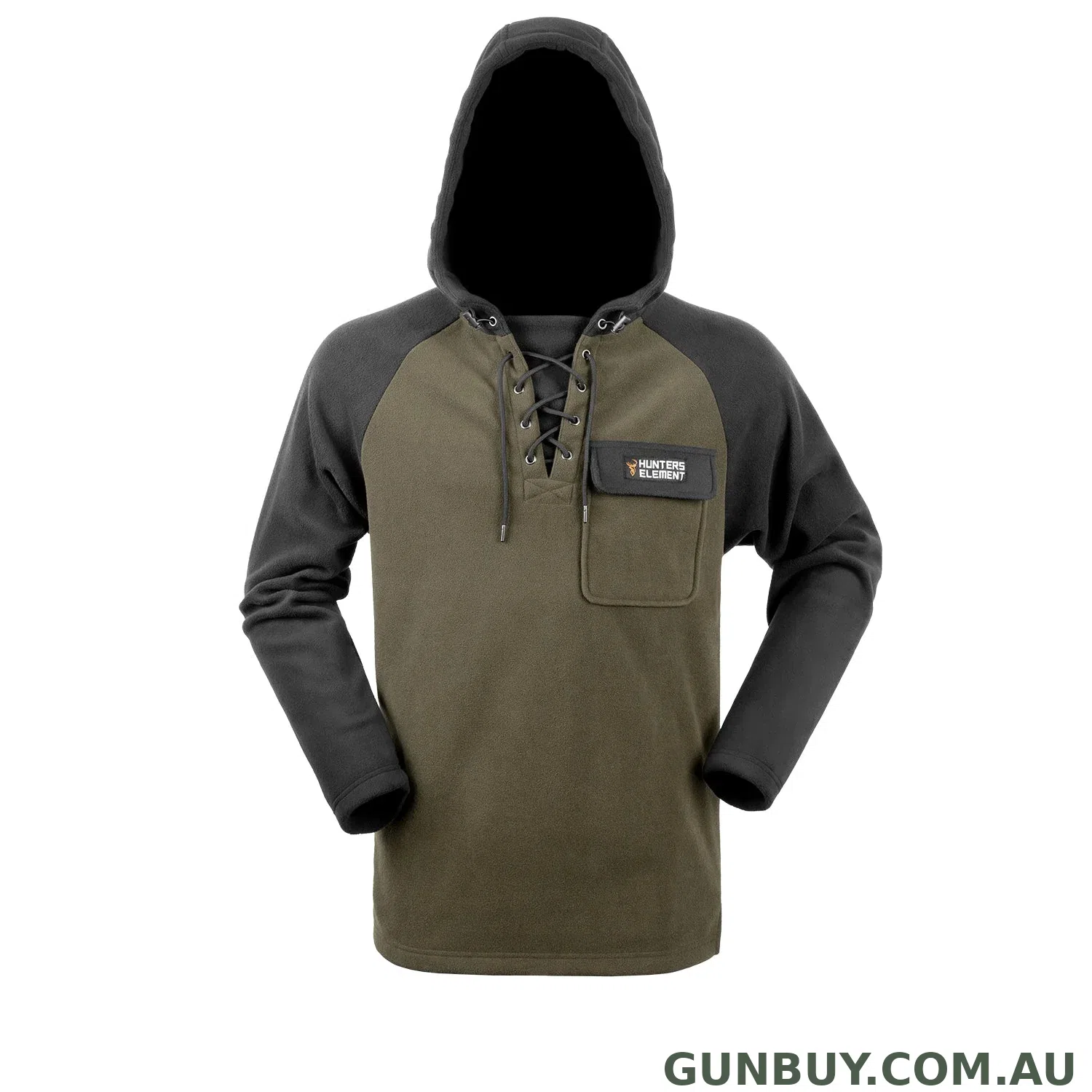 Hunters Element Whakarapu LS Hood - Forest Green/Black / S