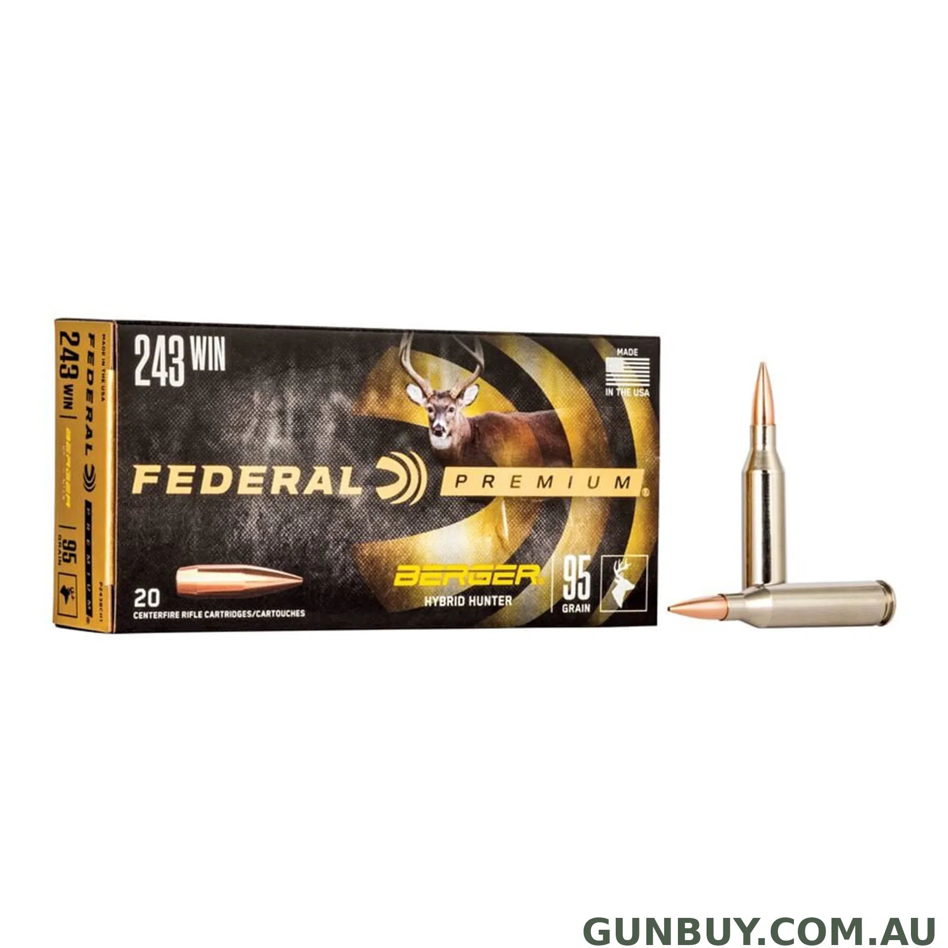 Federal 243 Win 95gr Berger Hybrid Hunter - 20 Pack