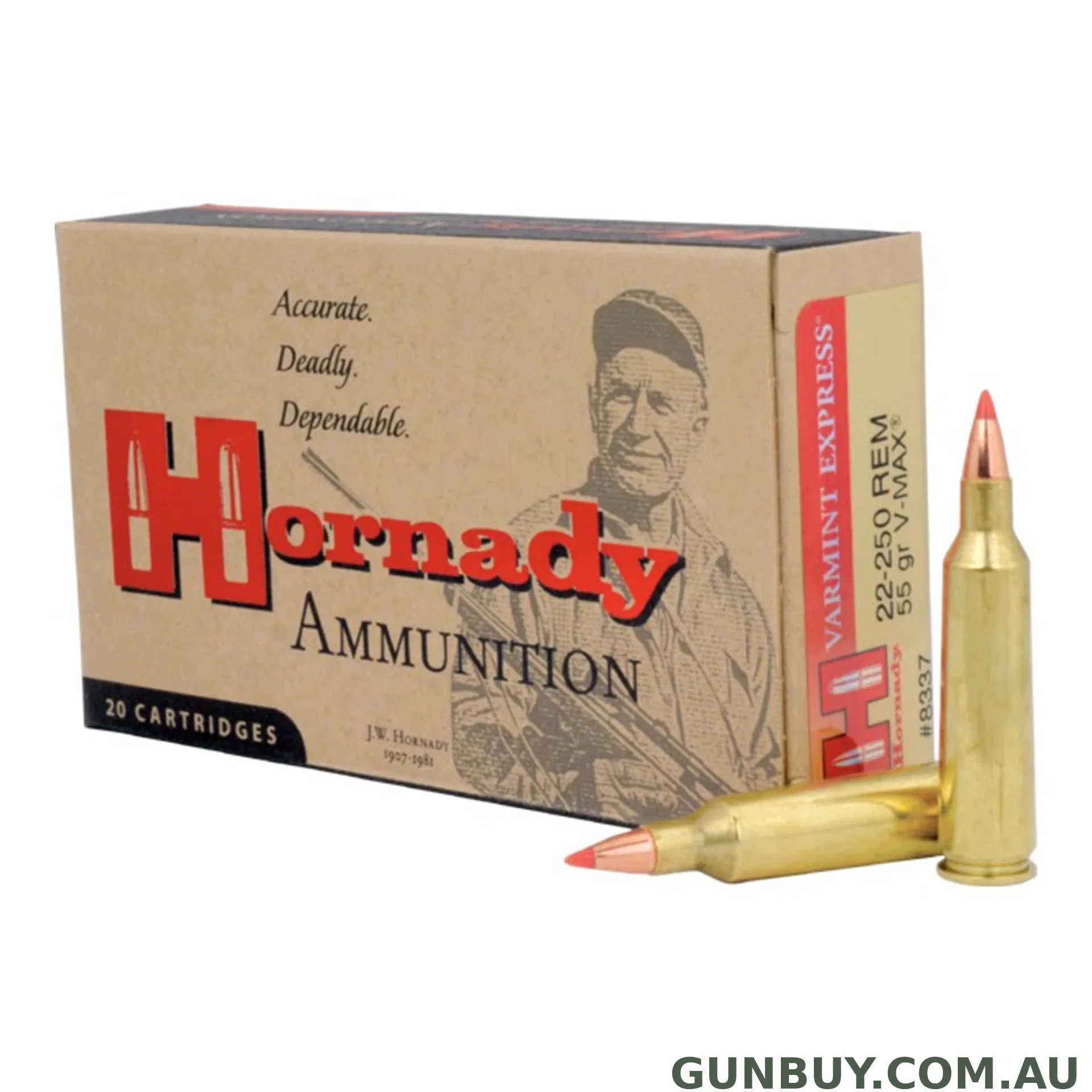 Hornady 22-250 Rem 55gr VX - 20pk