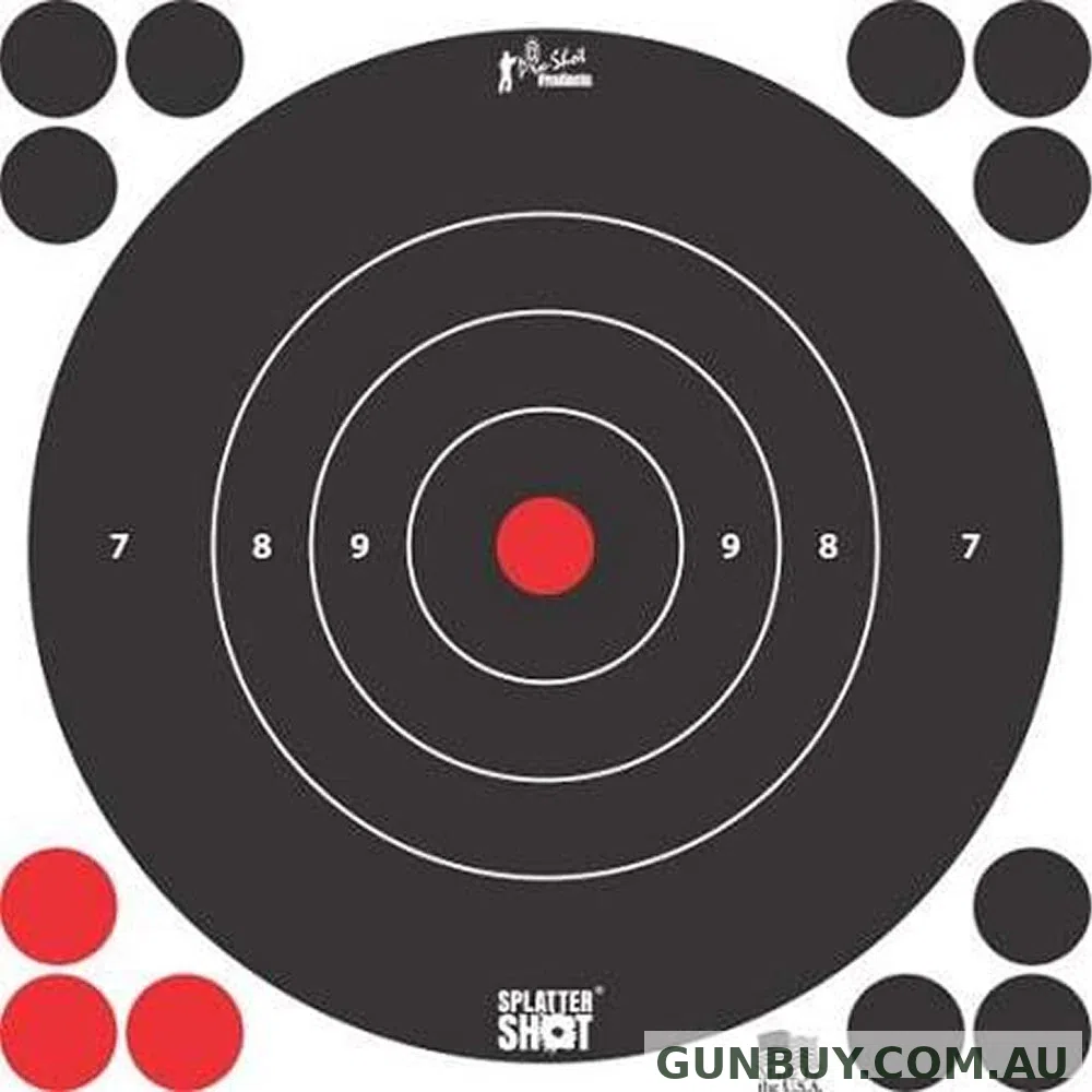 Splatter Shot 8" Peel & Stick Target - White / Bullseye / 30 Pack