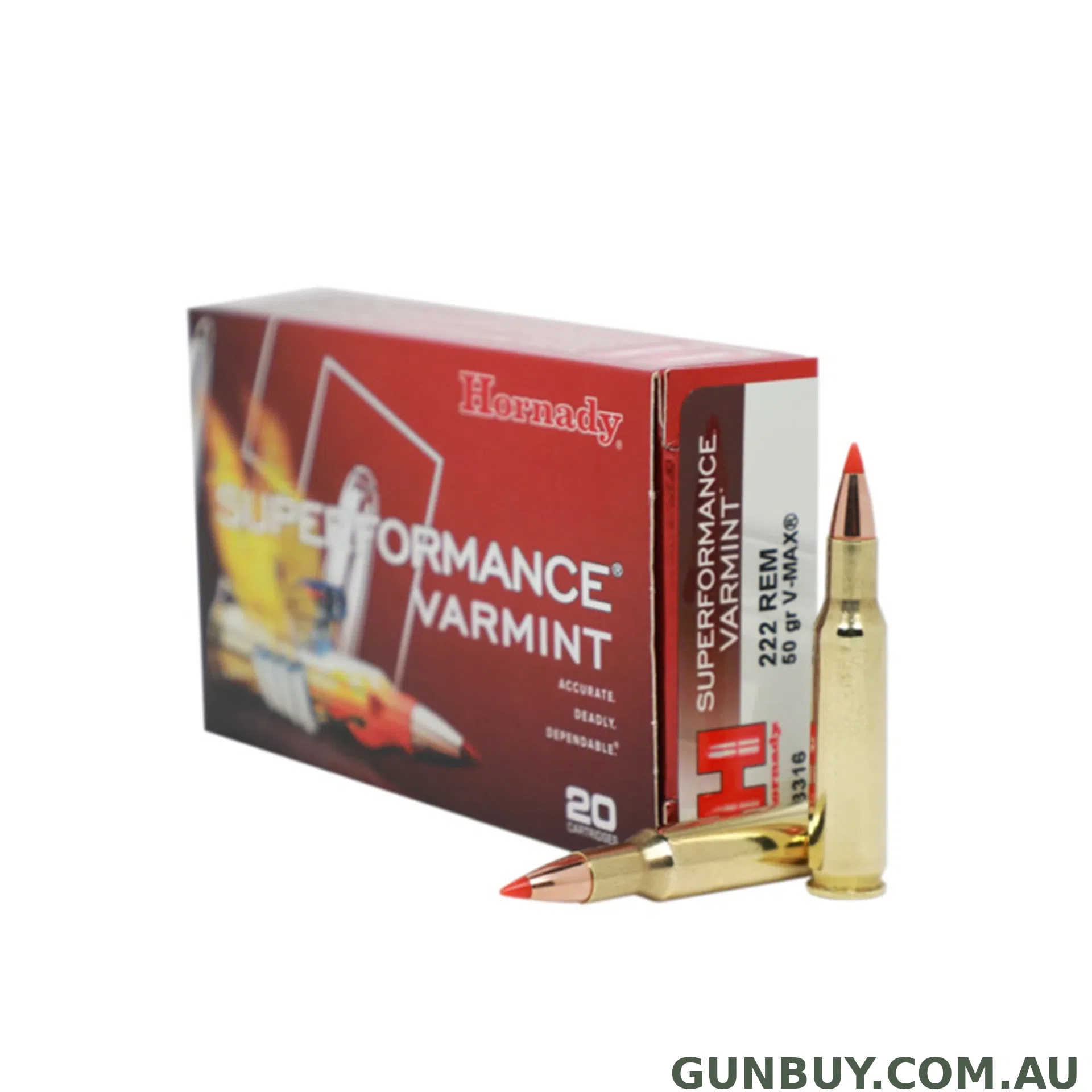 Hornady 222 Rem 50gr V-Max SPF - 20pk