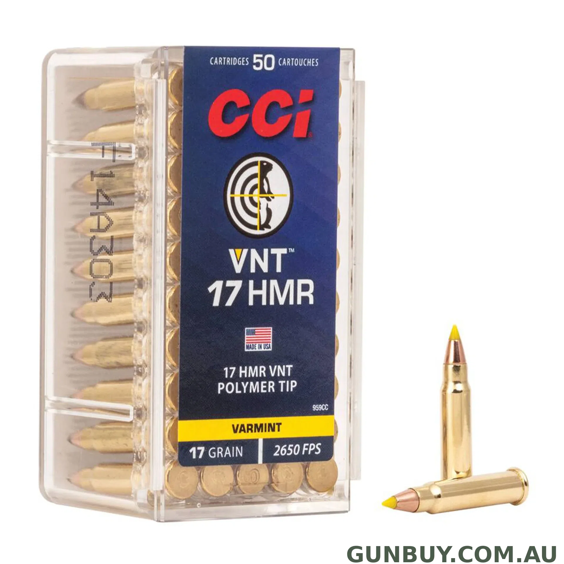 CCI Vnt 17gr Tipped 2650fps - 50 Pack