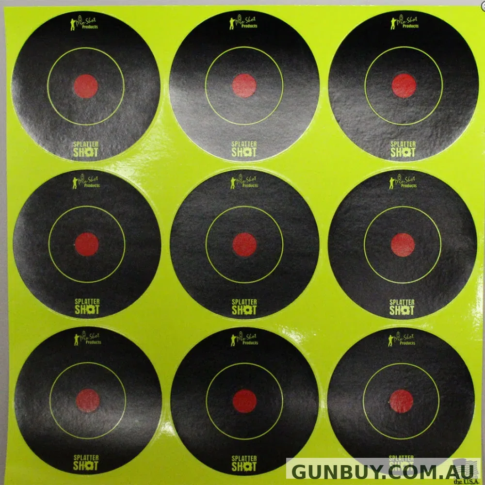 Splatter Shot 2" Peel & Stick Target - Green / Bullseye / 108 Pack