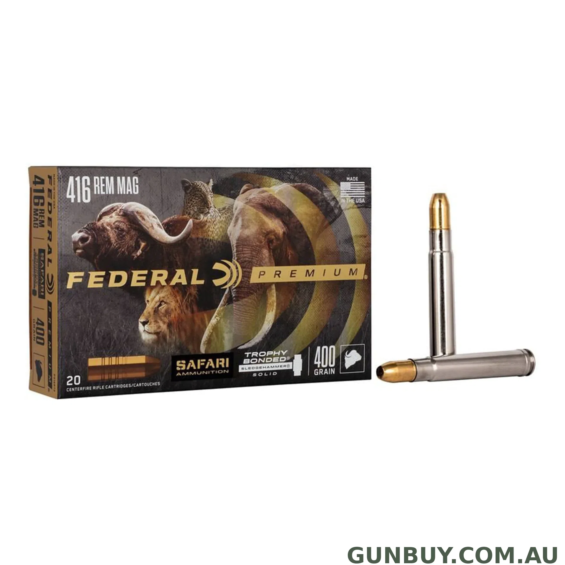 Federal 416 Rem 400gr Tbs Cape-Shok / 20