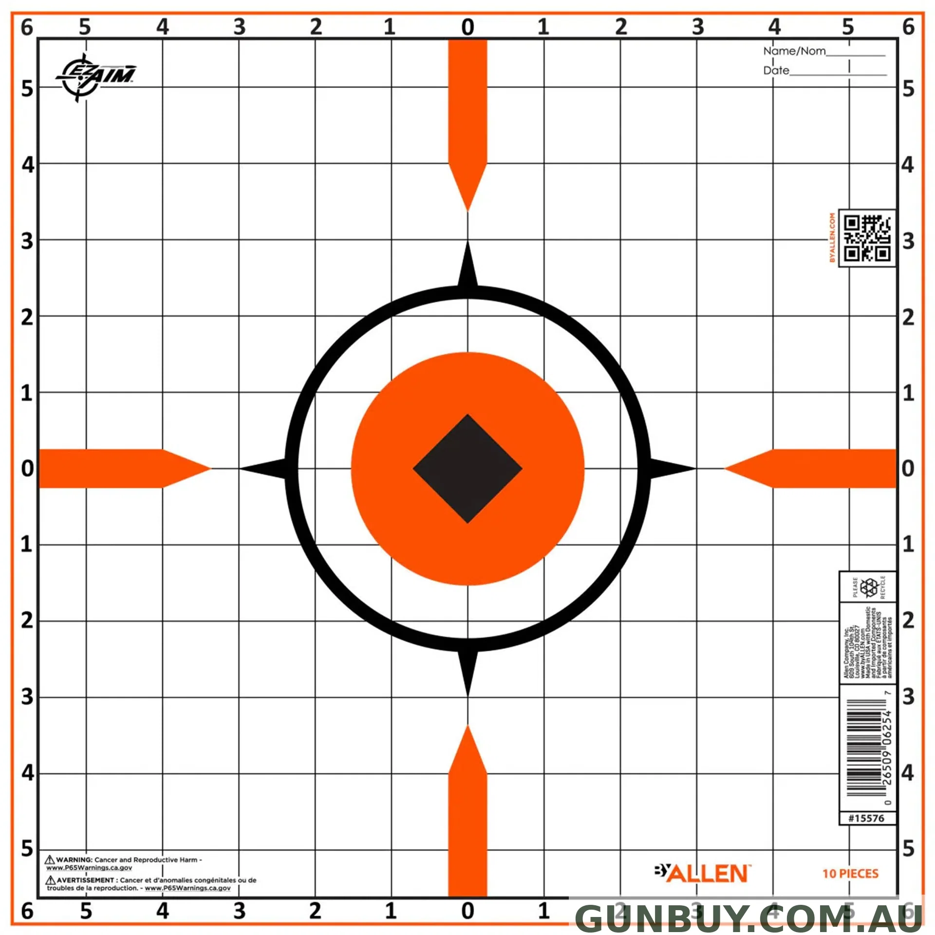 Allen Rigid Sight In Paper Target 12" - 10 Pack