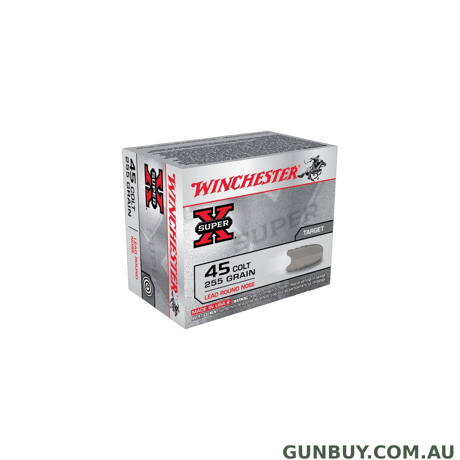 Winchester Super X 45 Colt 255gr LRN - 20 Pack