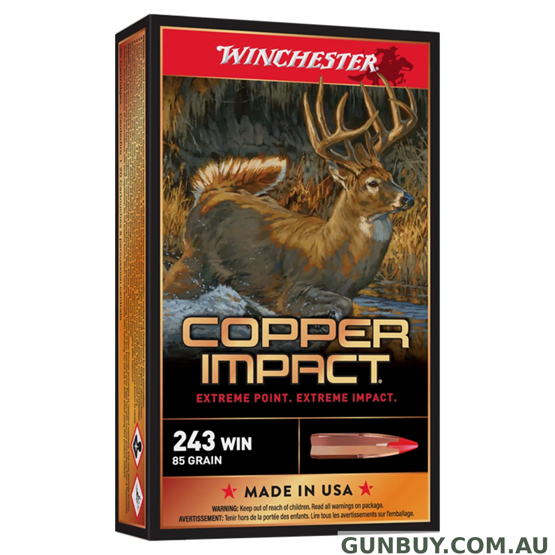 Winchester Copper Impact LF 243Win 85gr Xp - 20 Pack