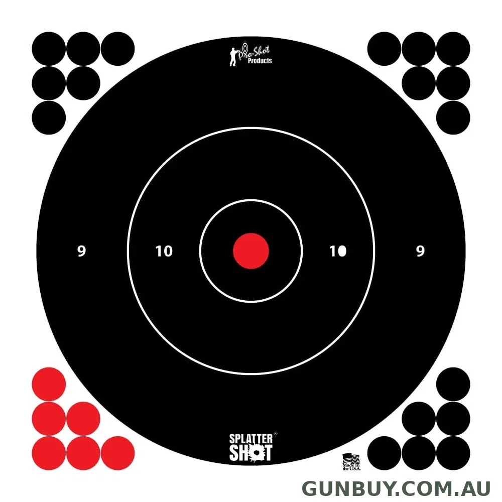 Splatter Shot 12" Peel & Stick Target - White / Bullseye / 12 Pack