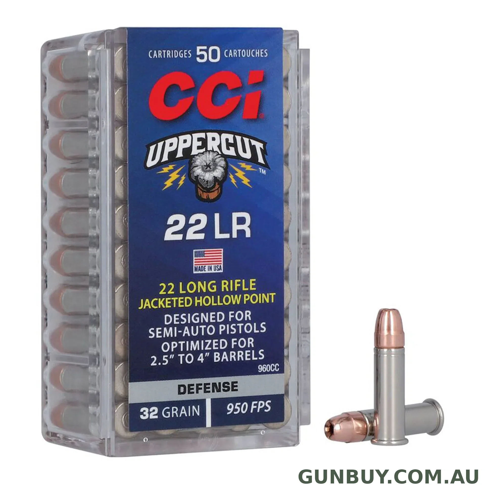 CCI Uppercut 32gr Jacketed HP - 50 Pack