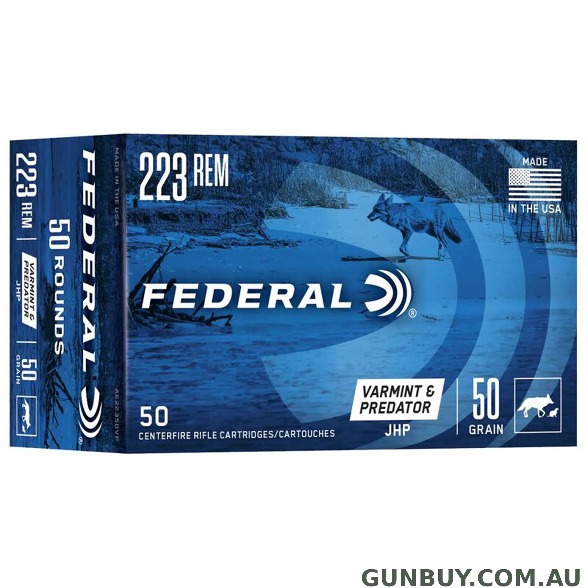 Federal 223 50gr JHP AE Varmint - 50 Pack