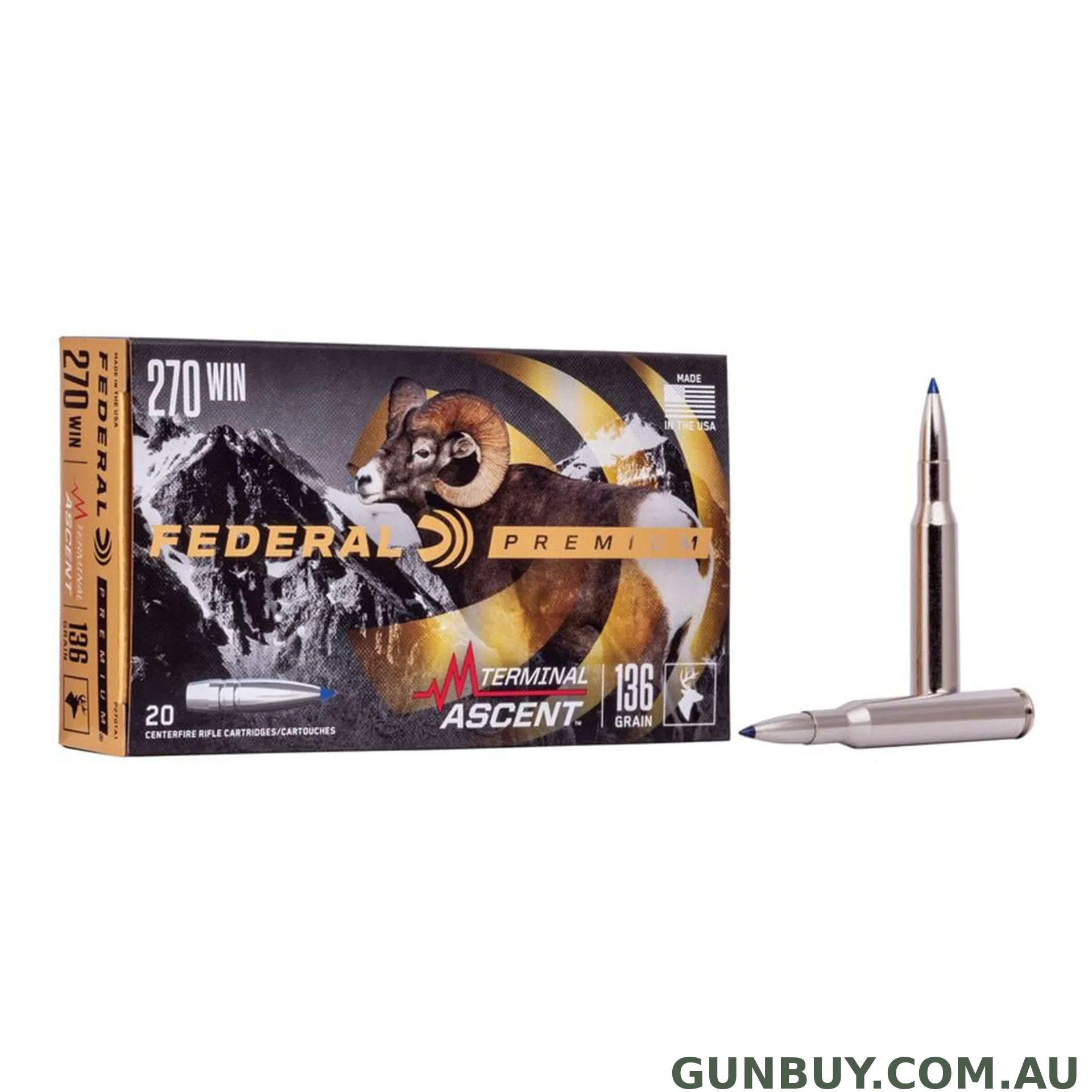 Federal 270 Win 136gr Terminal Ascent - 20 Pack