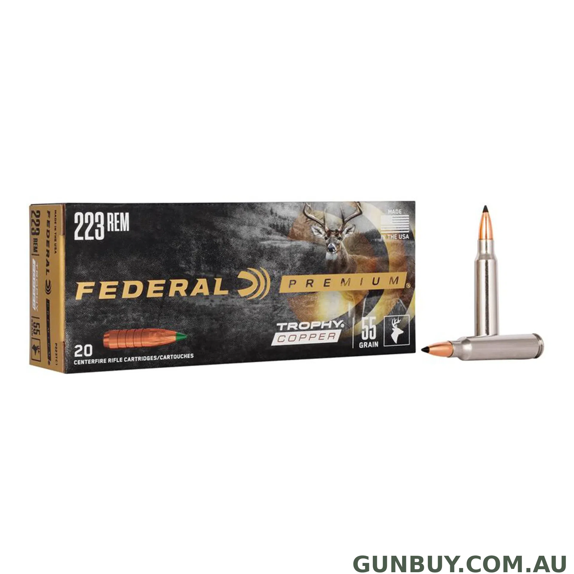 Federal 223 Rem 55gr Trophy Copper