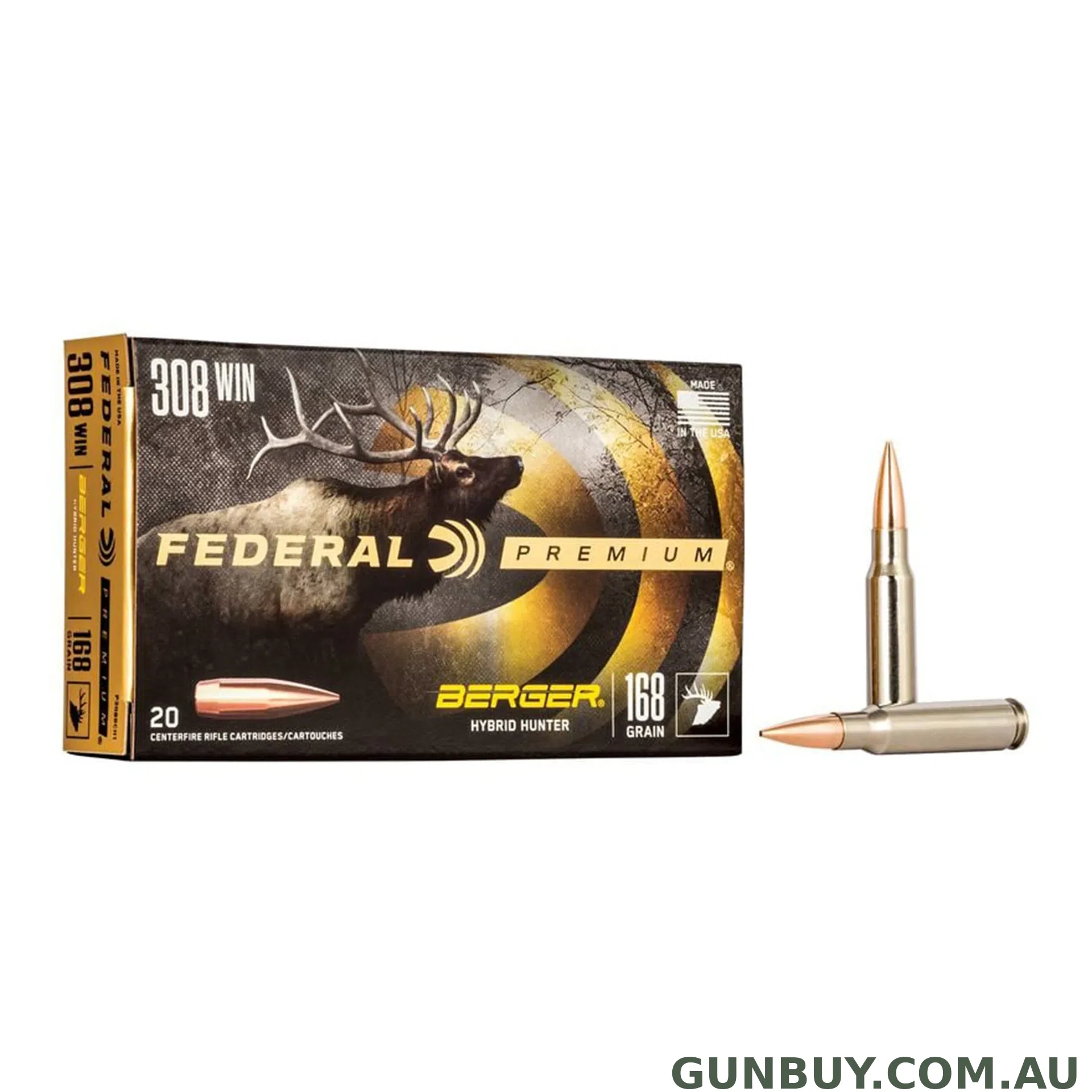 Federal 308 Win 168gr Berger Hunter / 20