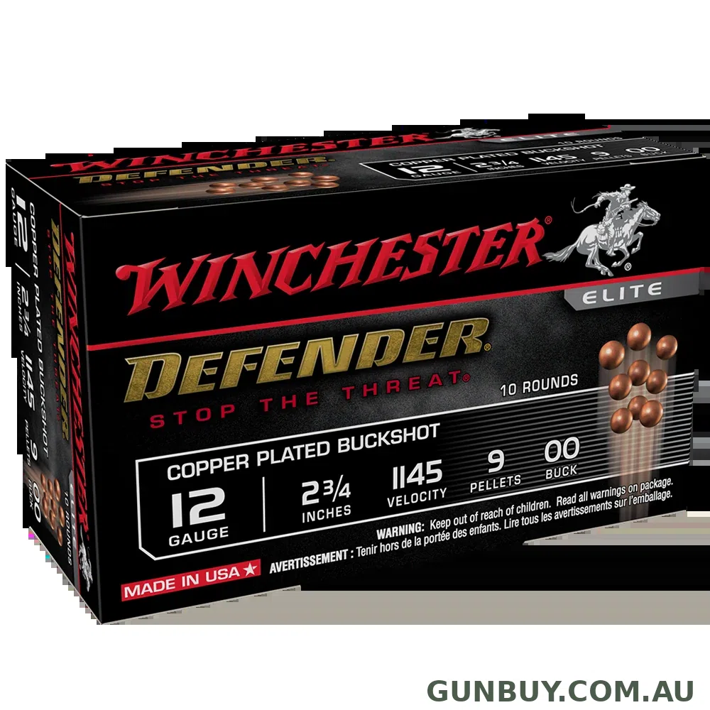 Winchester Supreme Elite Defender 12G 2-3/4" 9Pellet 00 - 10 Pack