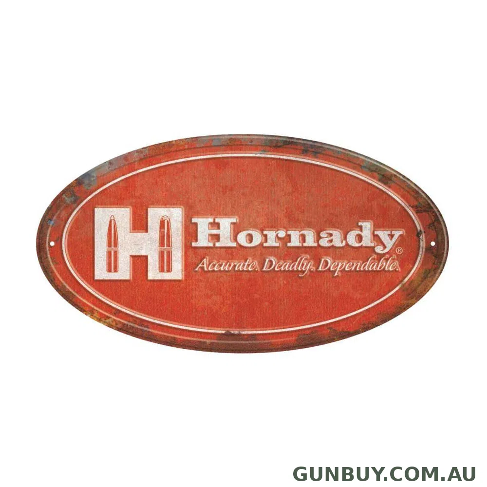 Hornady Oval Rustic Tin Sign